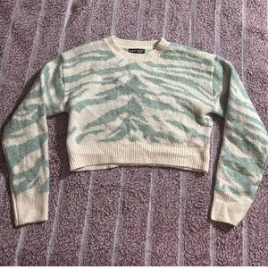 Zebra Print Cropped Sweater